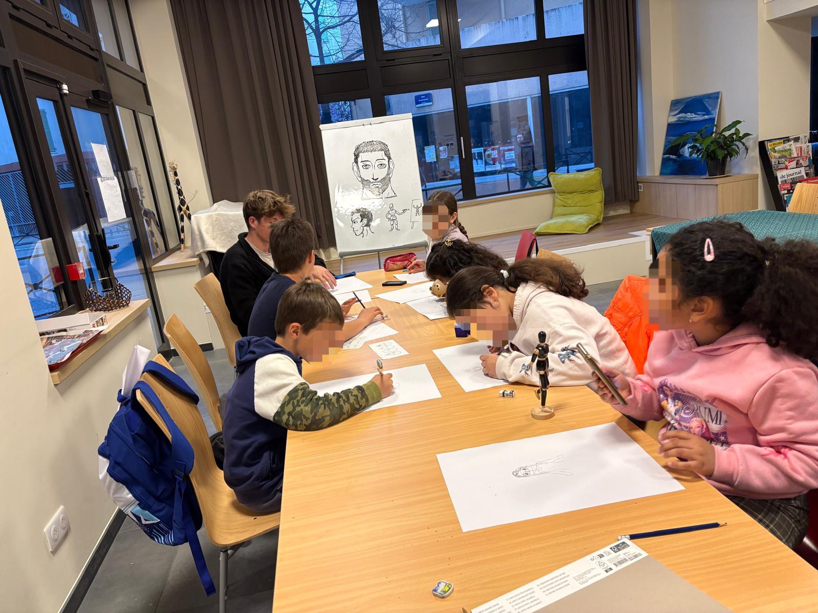 atelier dessin jeunes du 25 mars 2026